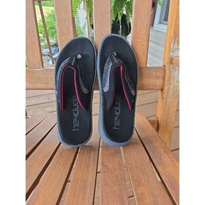 Hey Dude Flip Flops Sandals Black Gray Slip On Mens Size‎ 8